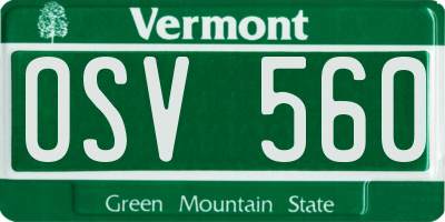 VT license plate OSV560