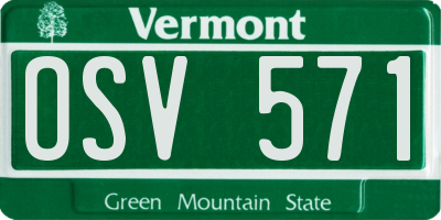 VT license plate OSV571