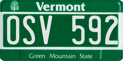 VT license plate OSV592