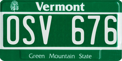VT license plate OSV676