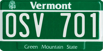 VT license plate OSV701