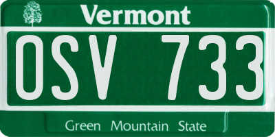 VT license plate OSV733