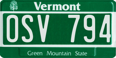 VT license plate OSV794