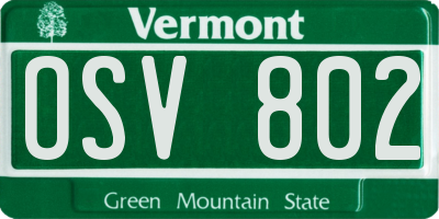 VT license plate OSV802