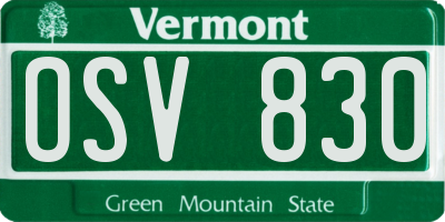 VT license plate OSV830