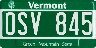 VT license plate OSV845