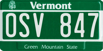 VT license plate OSV847