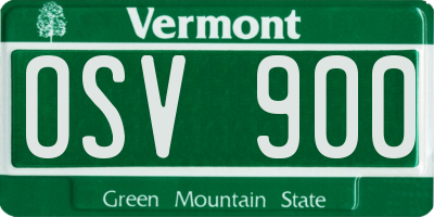VT license plate OSV900