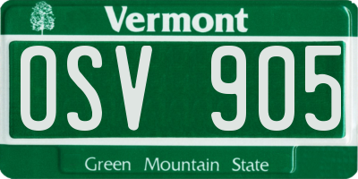 VT license plate OSV905