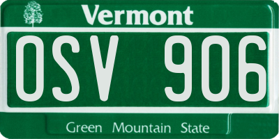 VT license plate OSV906