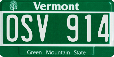 VT license plate OSV914