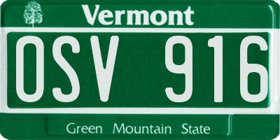 VT license plate OSV916