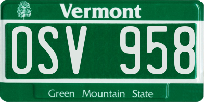 VT license plate OSV958