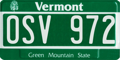 VT license plate OSV972