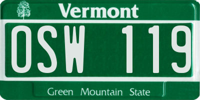 VT license plate OSW119