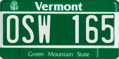 VT license plate OSW165