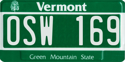 VT license plate OSW169