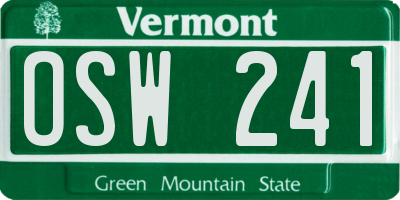 VT license plate OSW241