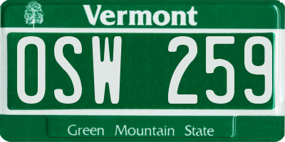 VT license plate OSW259