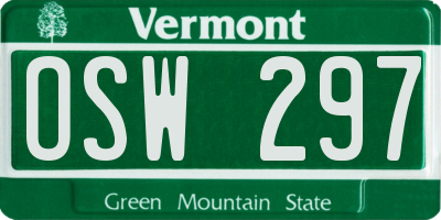 VT license plate OSW297