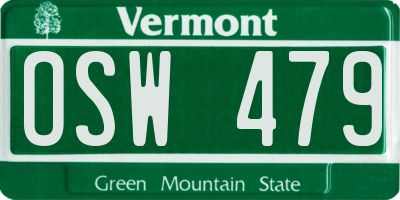 VT license plate OSW479