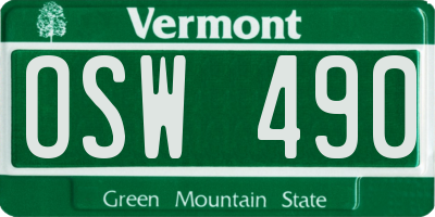 VT license plate OSW490
