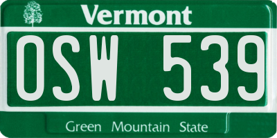 VT license plate OSW539