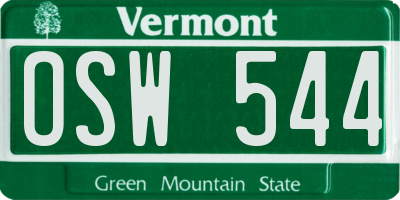 VT license plate OSW544