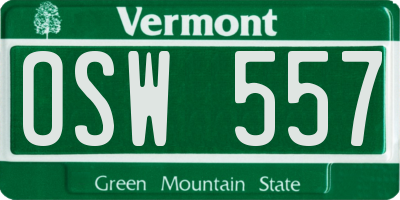 VT license plate OSW557