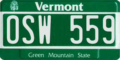 VT license plate OSW559