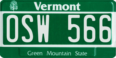 VT license plate OSW566