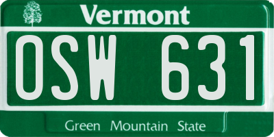 VT license plate OSW631