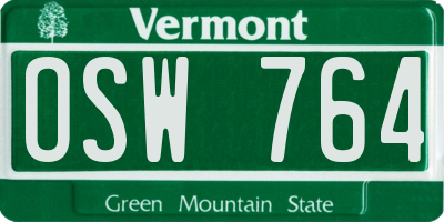 VT license plate OSW764
