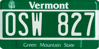 VT license plate OSW827