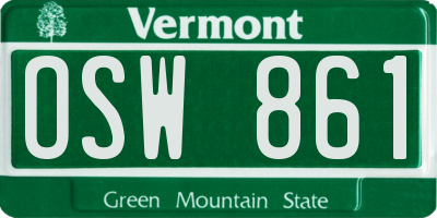 VT license plate OSW861