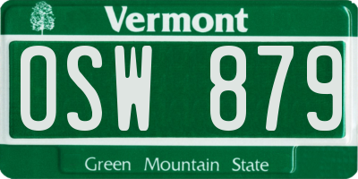 VT license plate OSW879