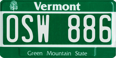 VT license plate OSW886