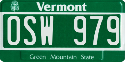 VT license plate OSW979
