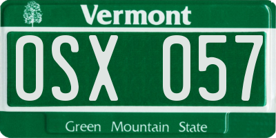VT license plate OSX057