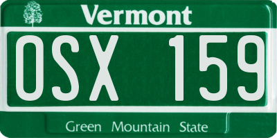 VT license plate OSX159