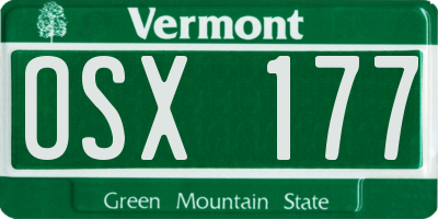 VT license plate OSX177
