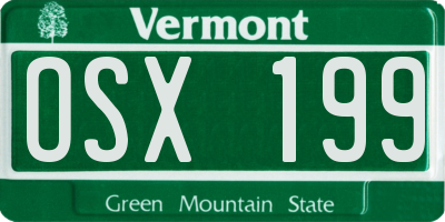 VT license plate OSX199