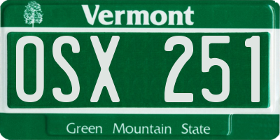 VT license plate OSX251