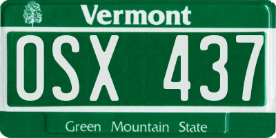 VT license plate OSX437