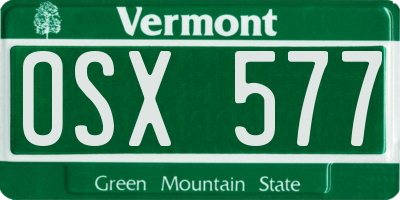 VT license plate OSX577