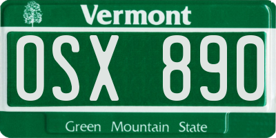 VT license plate OSX890
