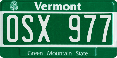 VT license plate OSX977