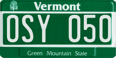 VT license plate OSY050