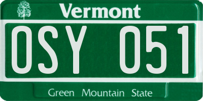 VT license plate OSY051