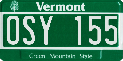 VT license plate OSY155